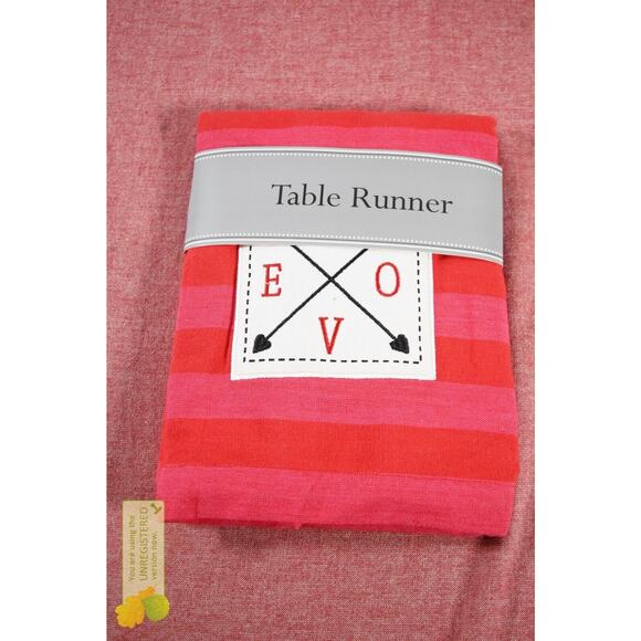 Design Imports- In Love Embellished Table Runner Red 72"x14" - Picture 1 of 6